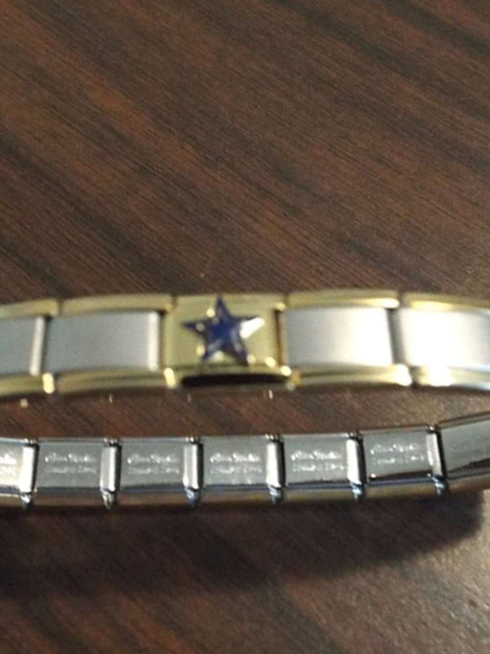 Dallas Cowboys 19 link 9mm gold edge stainless steel Italian charm bracelet new